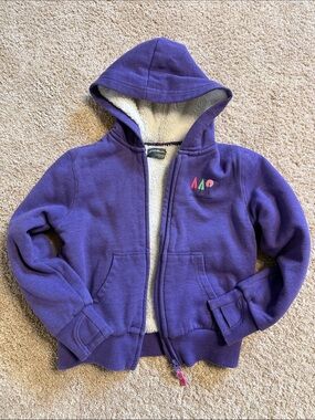 Purple Sherpa-Lined Zip Hoodie for Kids - Eddie Bauer
